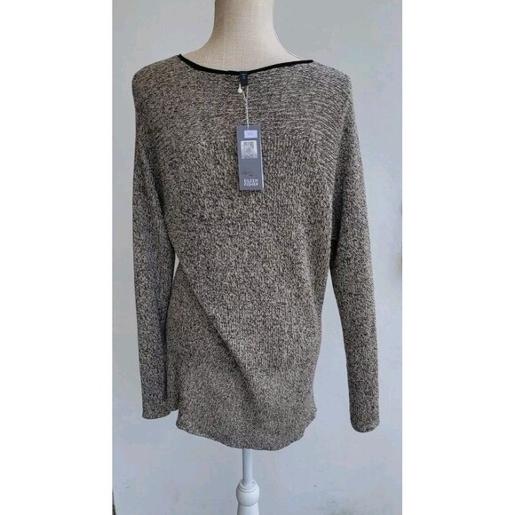 Eileen Fisher Hi-Lo V-Neck Knitted Box Top Sweater Size Xl - Picture 3 of 9
